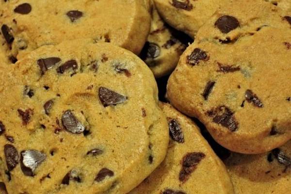 close up of chocolate chip cookies