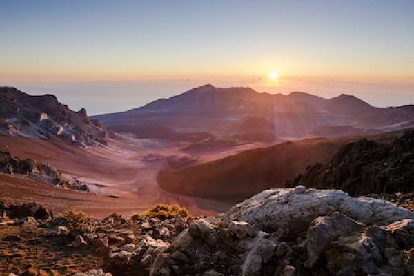 Haleakala sunrise over crater