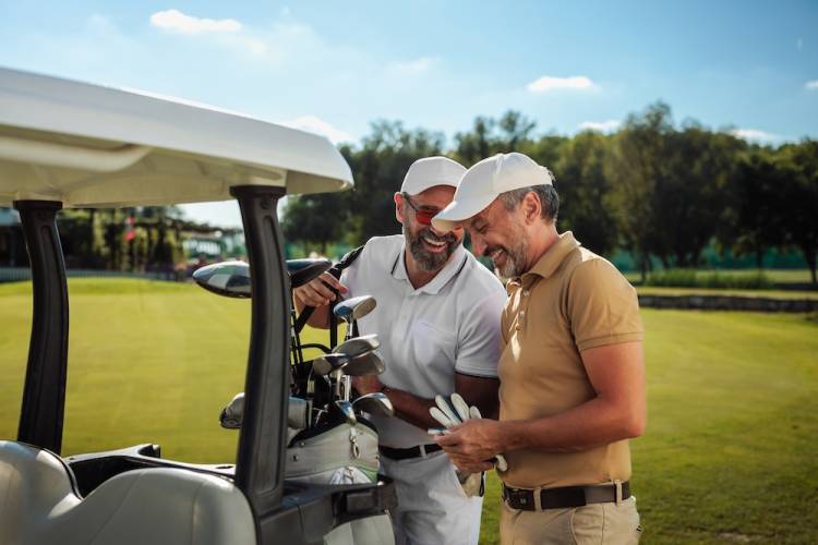 two men on golf course