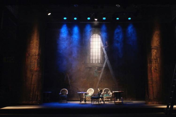 empty set on a stage of a theater