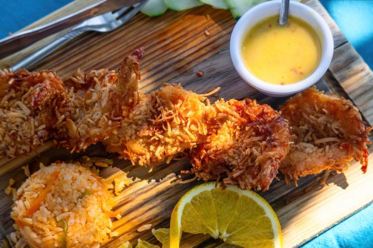 coconut shrimp on a plate