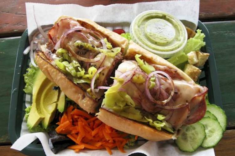 deli sandwich in a basket