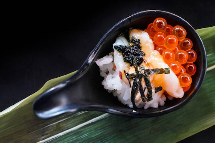fine dining bite at sushi restaurant
